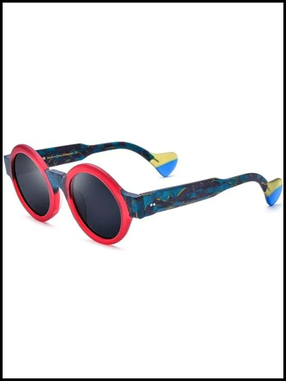 Matte Acetate Vintage Retro Round Polarized Sunglasses for Women